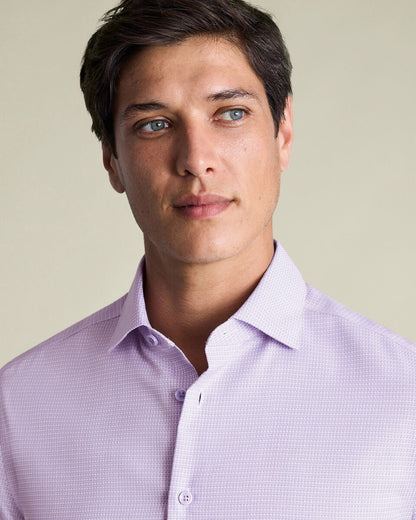 Non-Iron Stretch Texture Classic Fit Shirt – Lilac