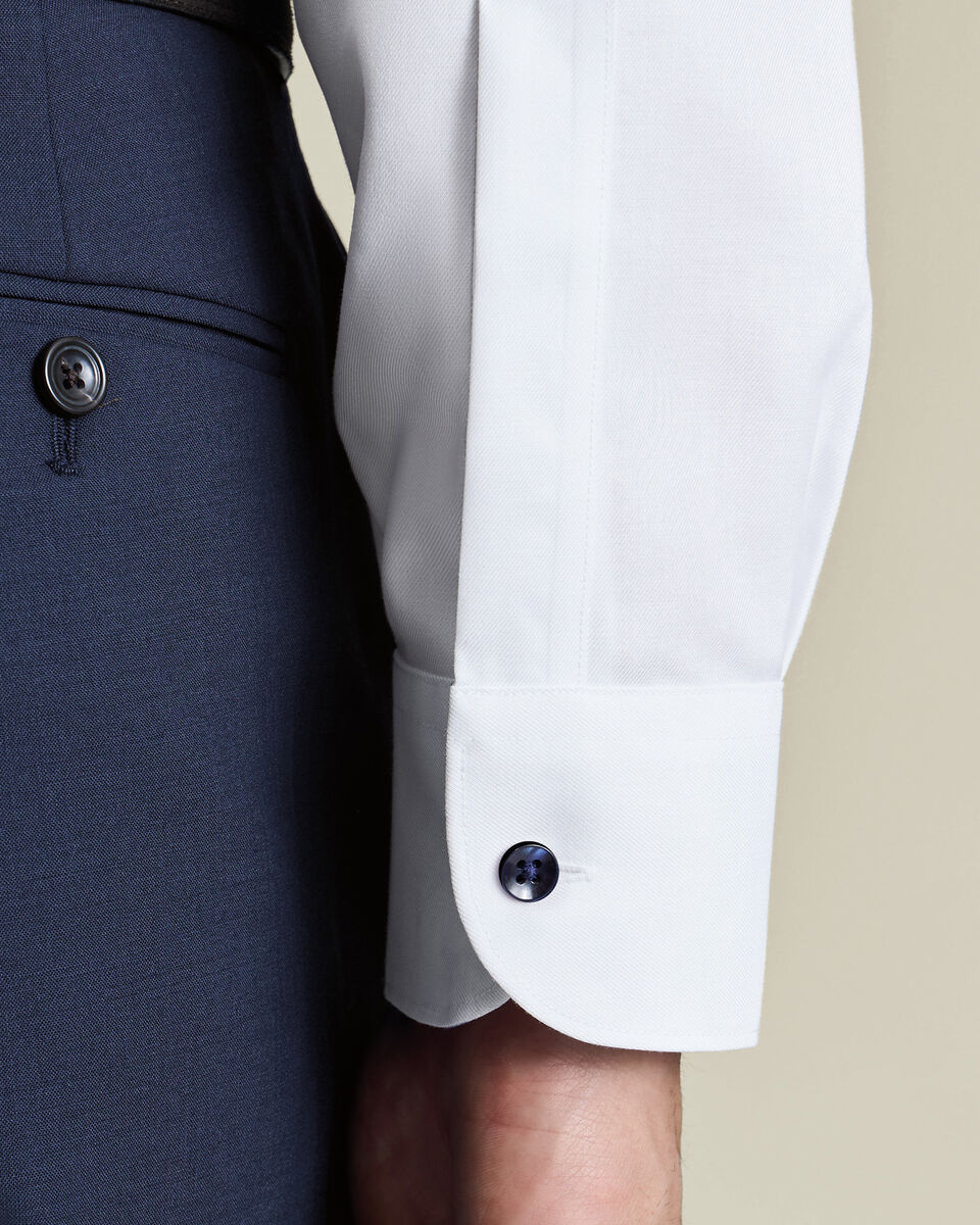 Non Iron Stretch Floral Printed Trim Slim fit Shirt