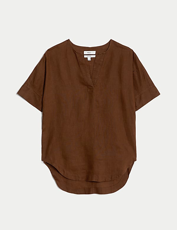 V Neck Popover Blouse