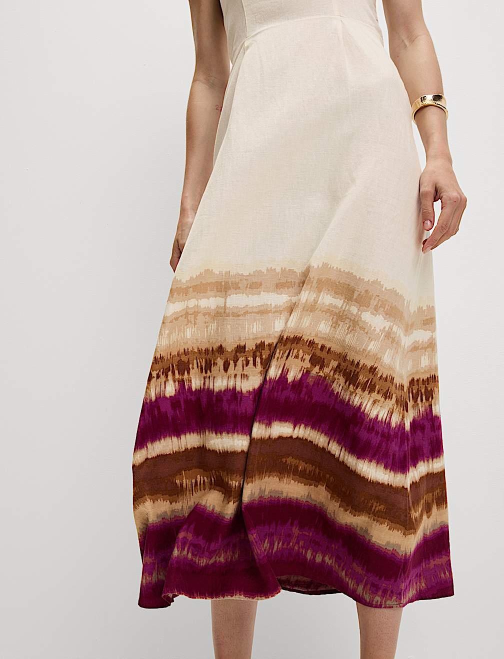 Linen Rich Bandeau Midaxi Dress