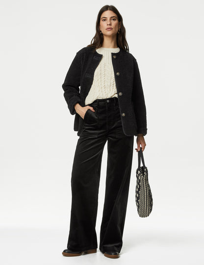 Cord Wide Leg Trouser Black
