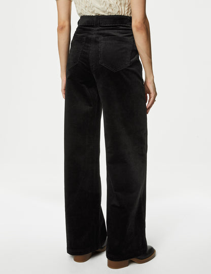 Cord Wide Leg Trouser Black
