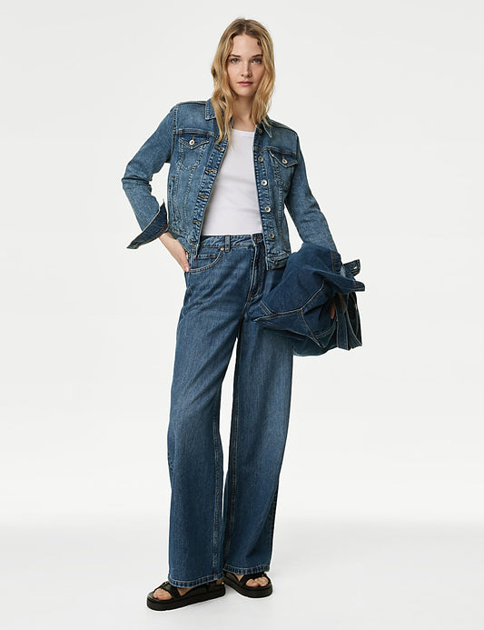 Tall Slouchy Mid Rise Wide Leg Jeans