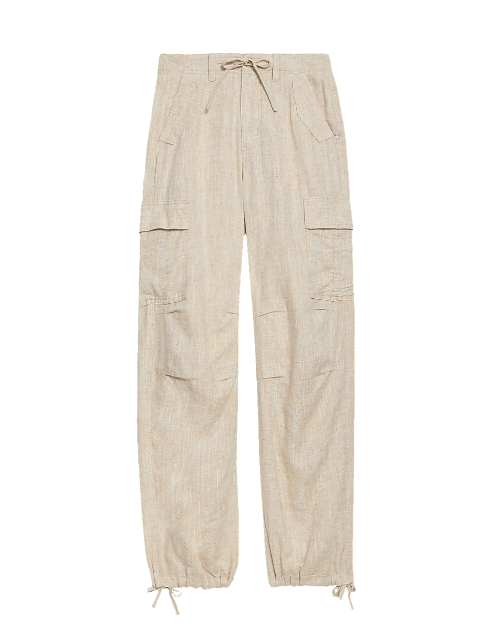 Tall Linen Rich Straight Leg Cargo Trousers