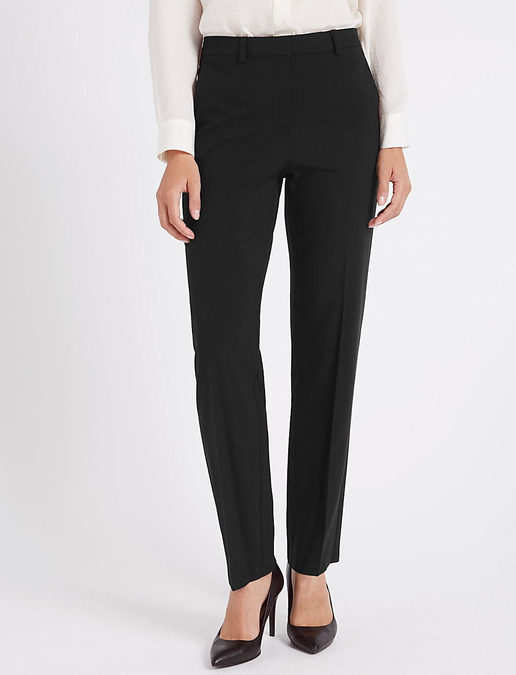 Straight Leg Trousers Dark Charcoal
