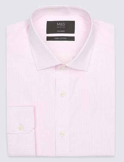 Pure Cotton Tailored Fit Shirt Pink