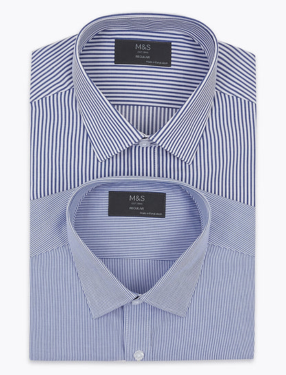 2 Pack Regular Fit Striped Shirts