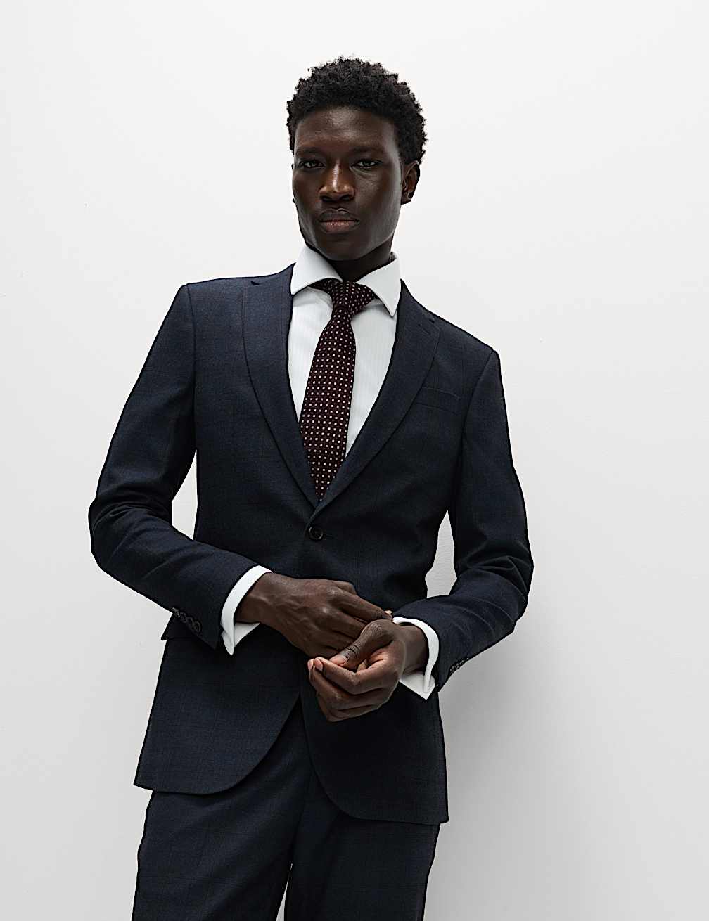 Skinny Fit Check Suit Jacket