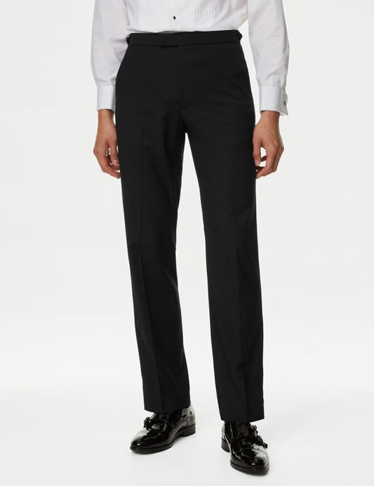 Tailored Fit Tuxedo Trousers Black