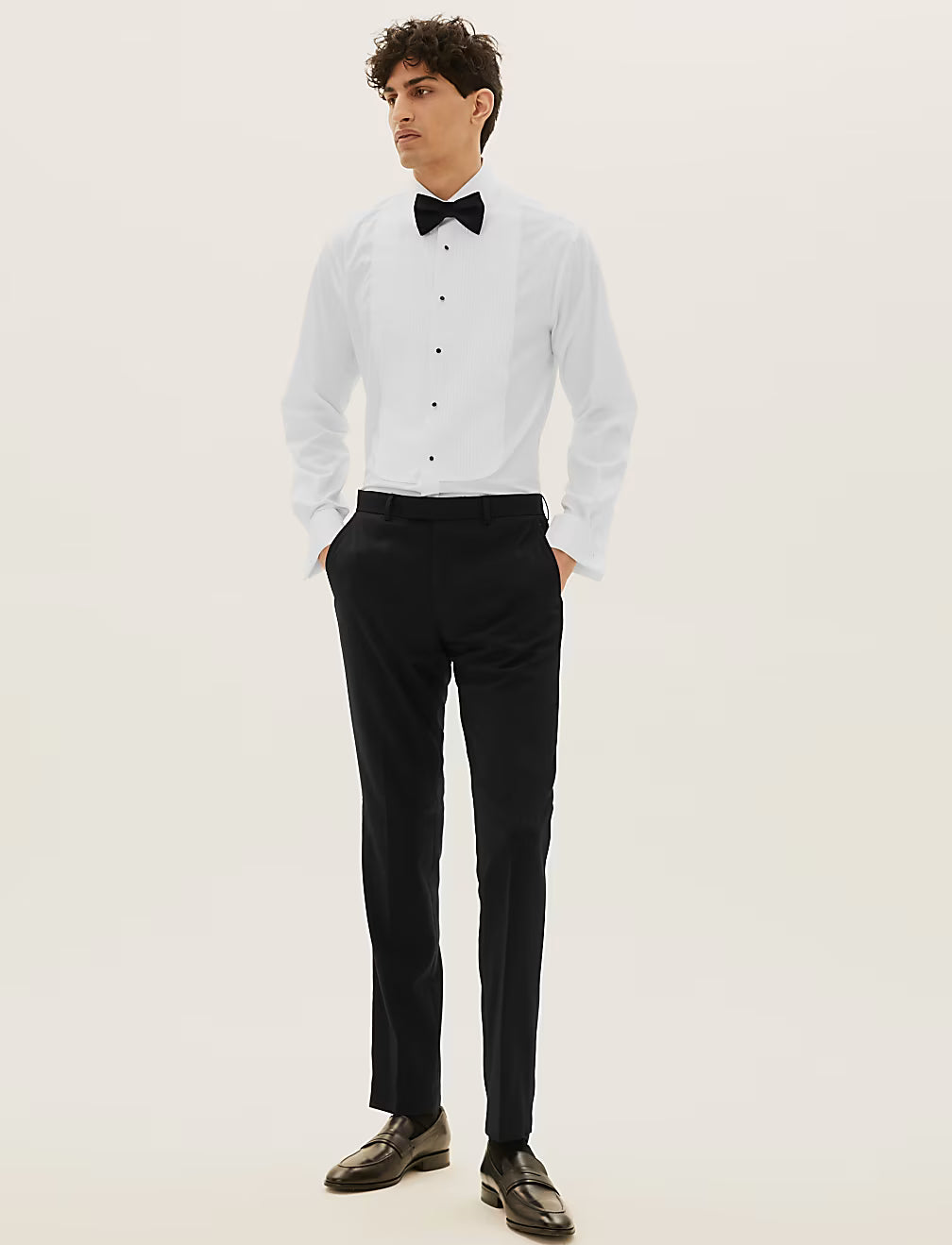 Black Slim Fit Textured Trousers