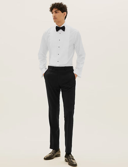 Black Slim Fit Textured Trousers