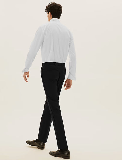 Black Slim Fit Textured Trousers