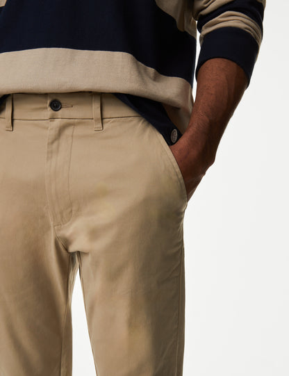 Slim Fit Stretch Chinos Dark Stone