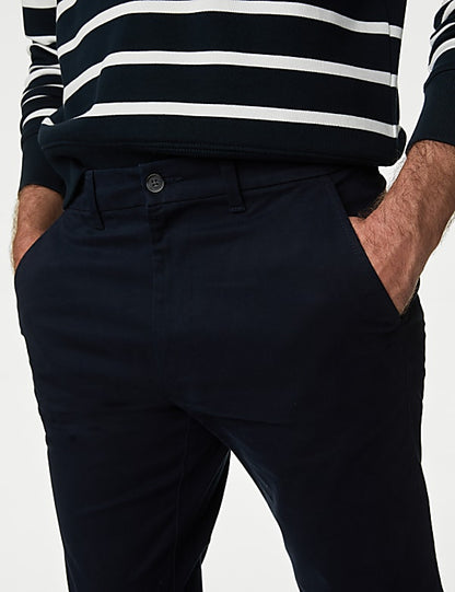 Slim Fit Stretch Chinos Navy