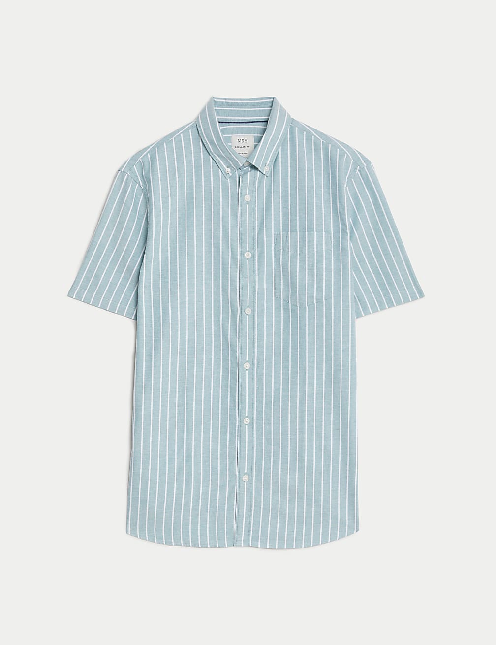 Pure Cotton Striped Oxford Short Sleeve Shirt