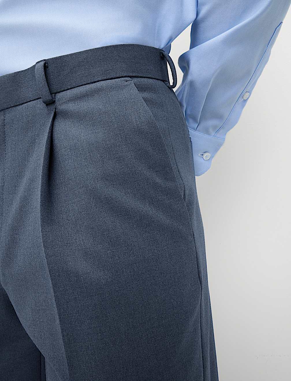 Marks & Spencer Tailored Fit Single Pleat Smart Trouser