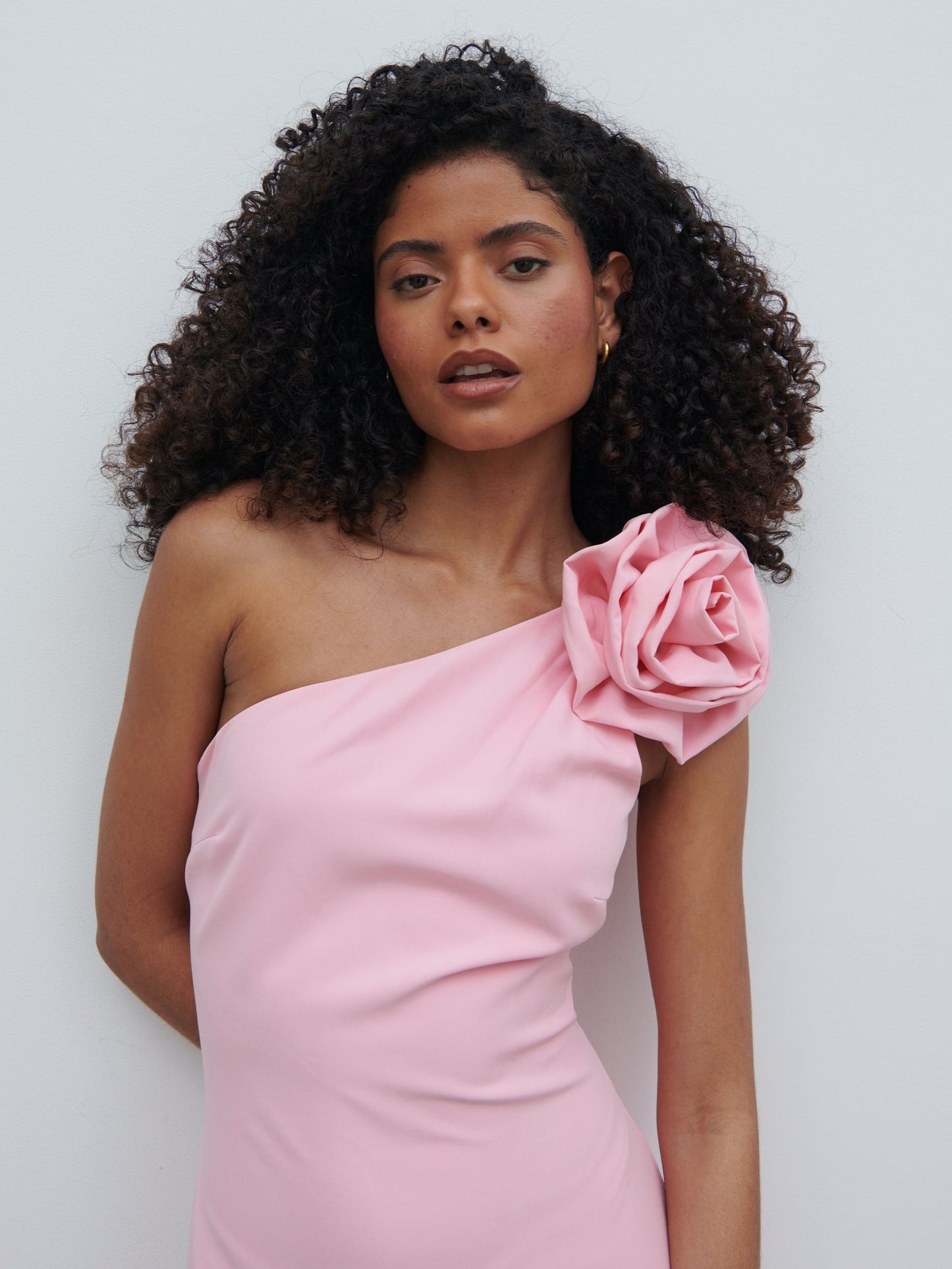Pretty Lavish Samaya One Shoulder Corsage Maxi Dress - Pink