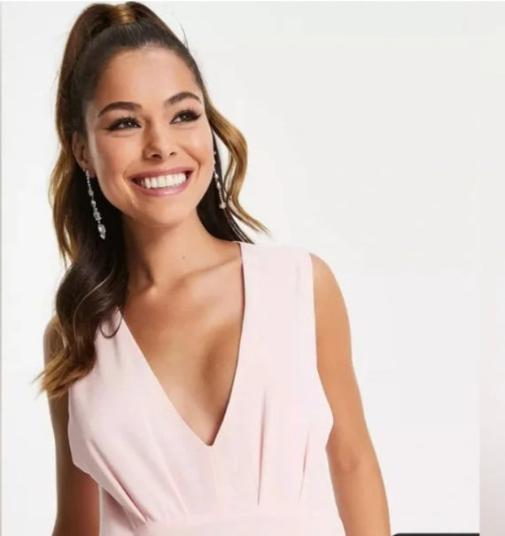 TFNC maternity Bridesmaid Chiffon Midi Dress Whisper Pink