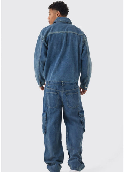 Oversized Denim Boilersuit Vintage Blue
