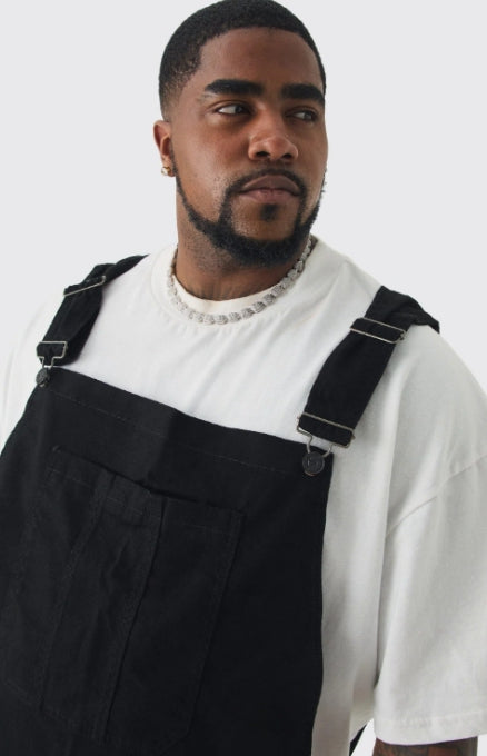 Tall Straight Leg Dungaree in True Black