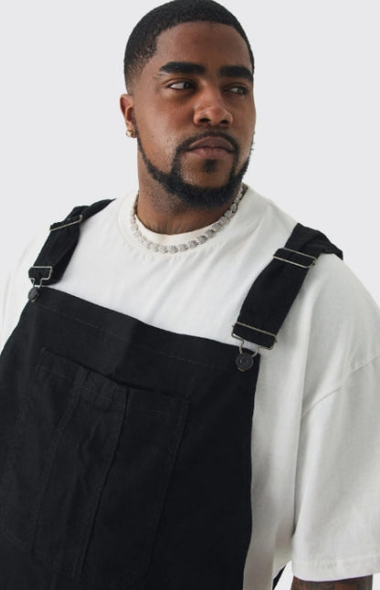 Tall Straight Leg Dungaree in True Black