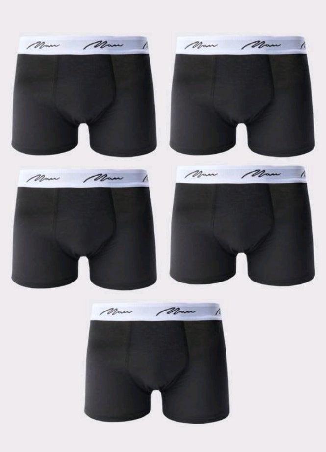 5 Pack Man Signature Boxers Black