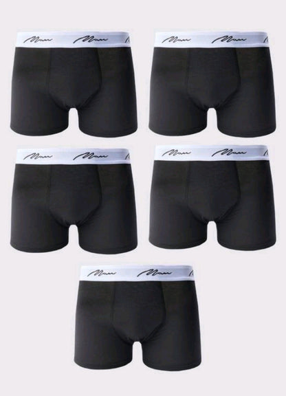 5 Pack Man Signature Boxers Black