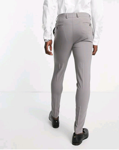 Noak 'Tower Hill' super skinny suit trousers in grey worsted wool blend with stretch