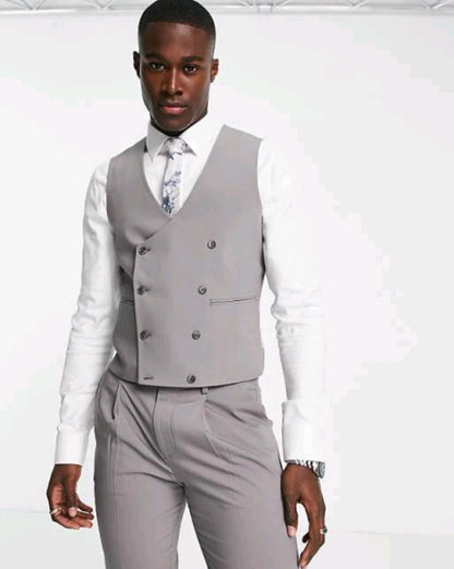 Noak 'Tower Hill' super skinny suit trousers in grey worsted wool blend with stretch