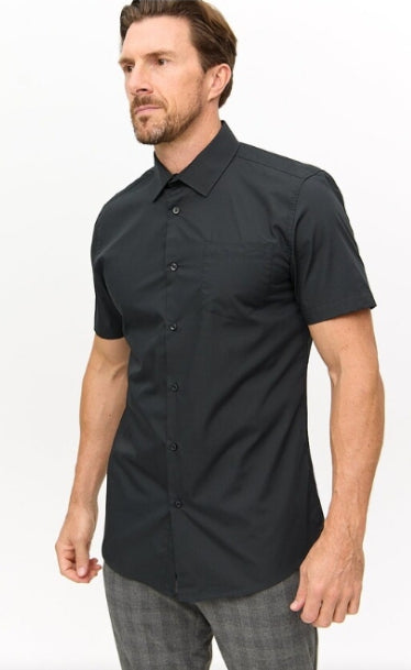 2 Regular Fit Short Sleeve Shirts - Black