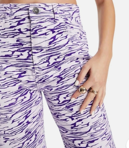 Dad Jeans Co-ord in Purple Zebra Print