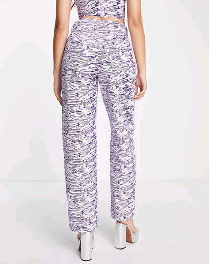 Dad Jeans Co-ord in Purple Zebra Print