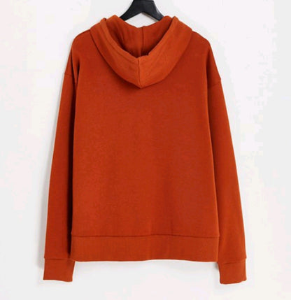 Unisex Embroidered Logo Hoodie in Dark Orange