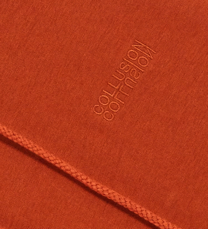 Unisex Embroidered Logo Hoodie in Dark Orange