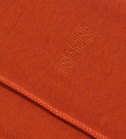 Unisex Embroidered Logo Hoodie in Dark Orange