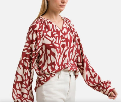 Printed Long Sleeve Blouse