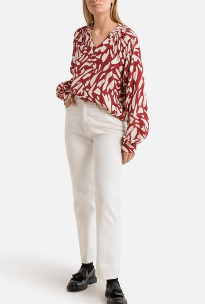 Printed Long Sleeve Blouse