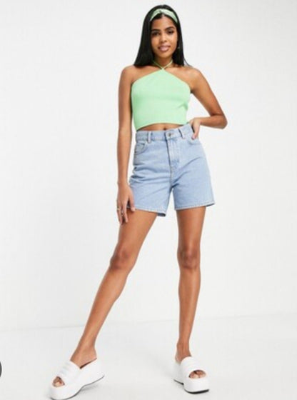 Monki Halter Neck Knitted Crop Top