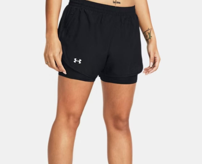 Under Armour Women's Fly-By 2.0 2-in-1 Shorts - Black