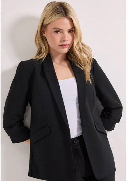 Dorothy Perkins Ruched Sleeve Blazer And Trouser Set Black