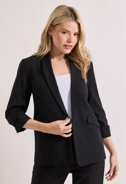 Dorothy Perkins Ruched Sleeve Blazer And Trouser Set Black