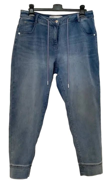 Next Blue Mid Rise Soft Denim Jogger