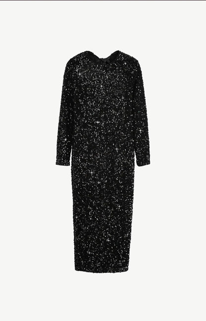 Next Evening Sequin Bow Back  dress - black