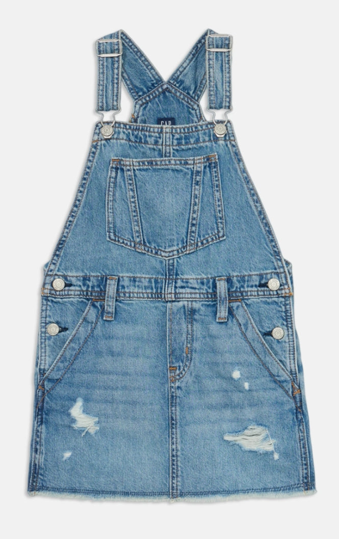 KIDS DENIM PINAFORE DRESS - Denim dress - medium indigo