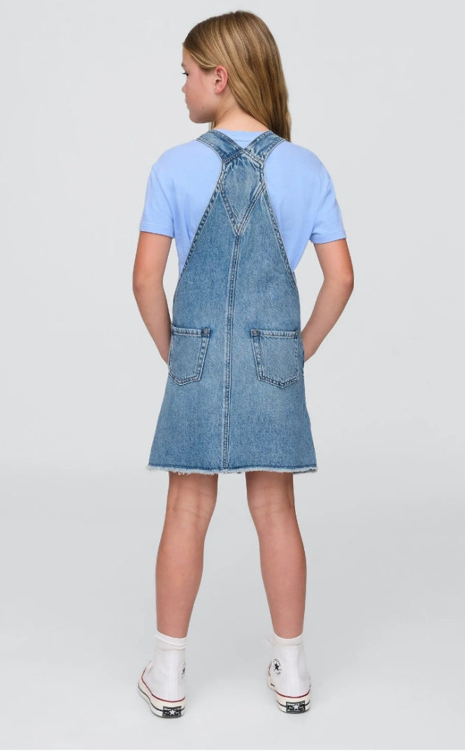 KIDS DENIM PINAFORE DRESS - Denim dress - medium indigo