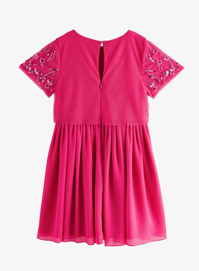 REGULAR FIT - SEQUIN EMBELLISHED - Cocktail Dress / Party Dress - bright pink