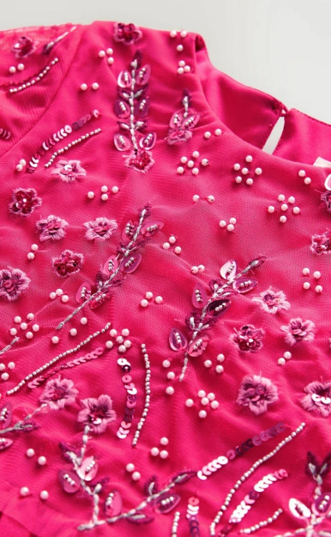 REGULAR FIT - SEQUIN EMBELLISHED - Cocktail Dress / Party Dress - bright pink