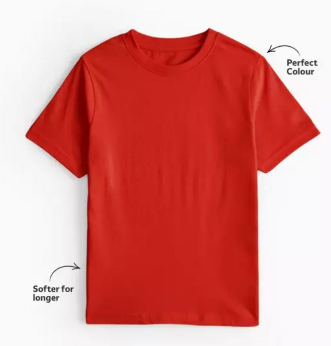Red Sports Crew Neck T-Shirts
