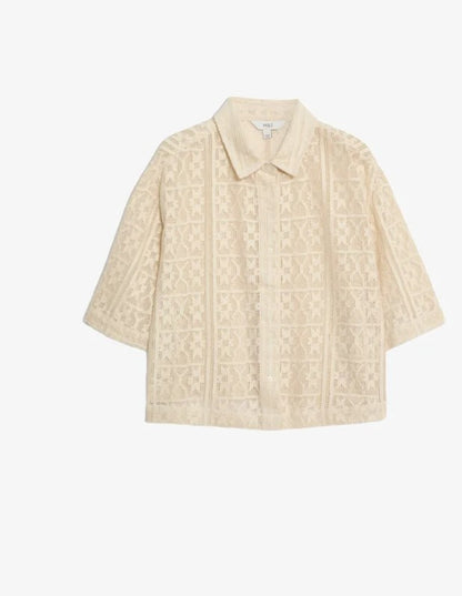 Pure Cotton Short Sleeve Beach Shirt