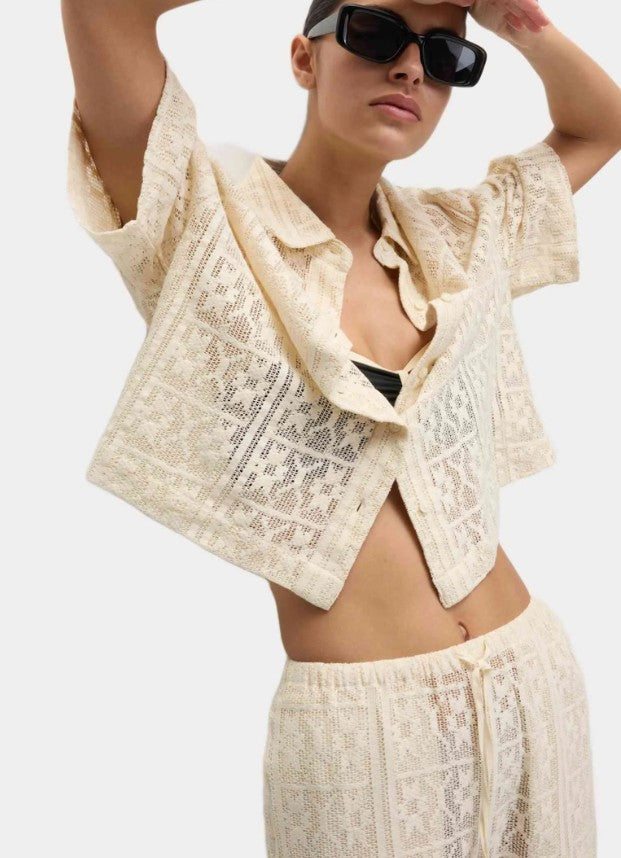 Pure Cotton Short Sleeve Beach Shirt